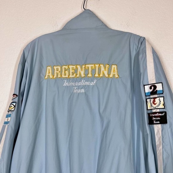 Vintage Argentina Soccer Jacket Embroidered Blue Y2K - Picture 5 of 15